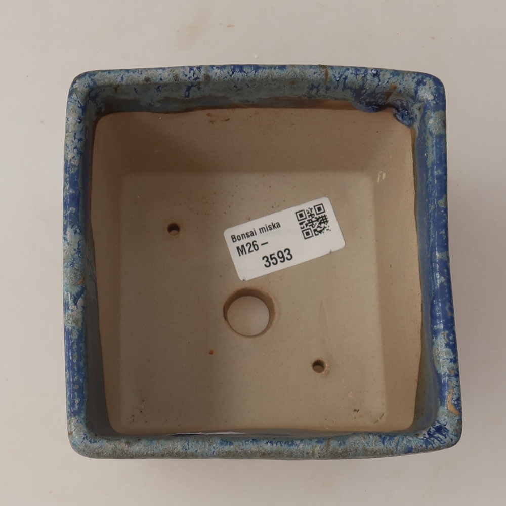 Keramická miska na bonsaje 11,5 x 11,5 x 9 cm, farba modrá