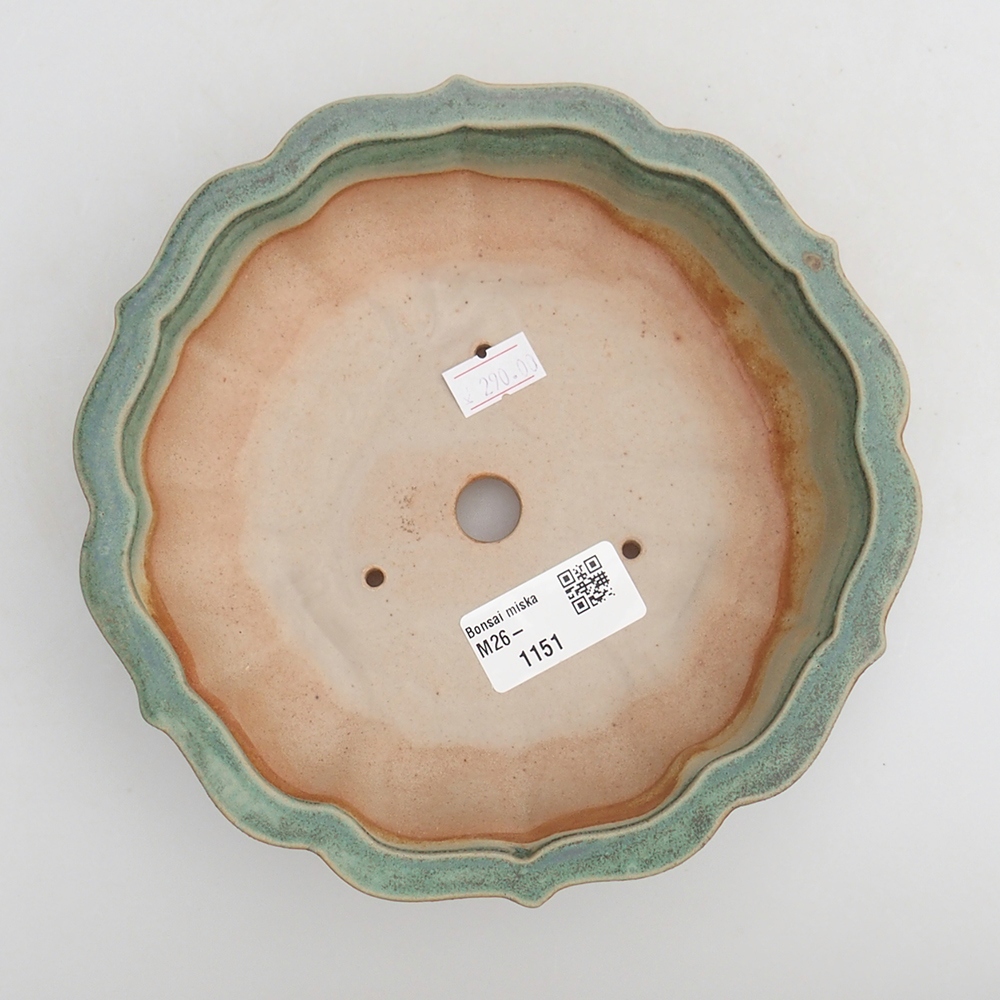 Keramická miska na bonsaje 18 x 18 x 4,5 cm, zelená