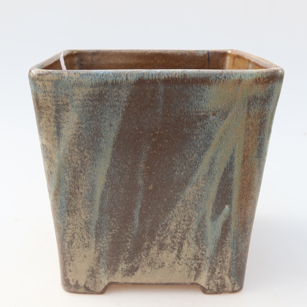 Keramická miska na bonsaje 13 x 13 x 14 cm, farba hnedá