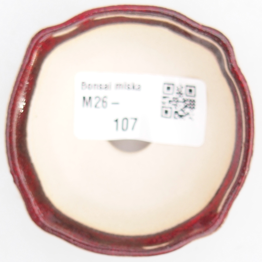 Mini bonsajová miska 6,5 x 6,5 x 3 cm, farba červená