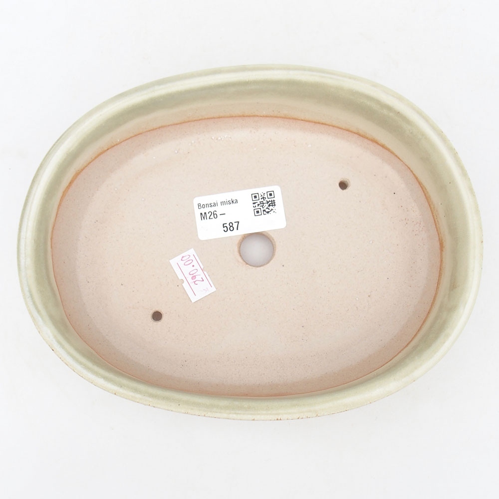 Keramická bonsajová miska 19 x 14 x 5 cm, zelená