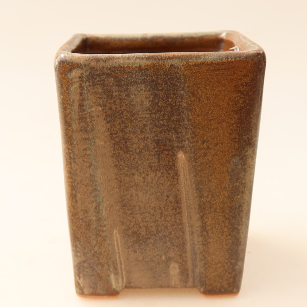Keramická miska na bonsaje 7,5 x 7,5 x 10 cm, farba hnedá