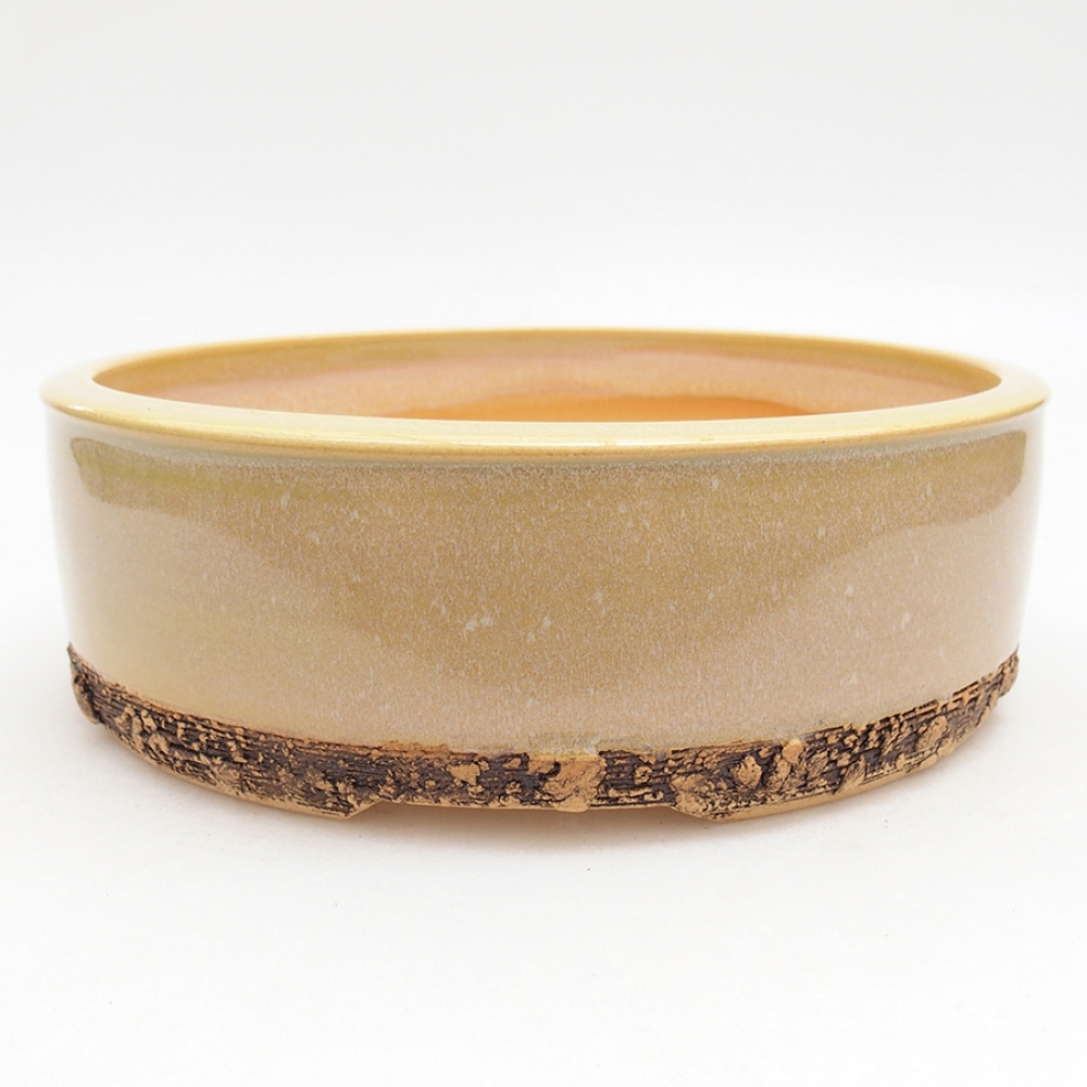 Keramická bonsai miska 18,5 x 18,5 x 6 cm, farba zelená