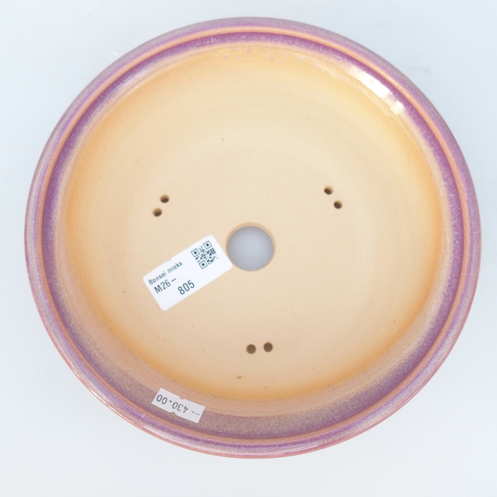 Keramická bonsajová miska 19,5 x 19,5 x 5,5 cm, farba fialová