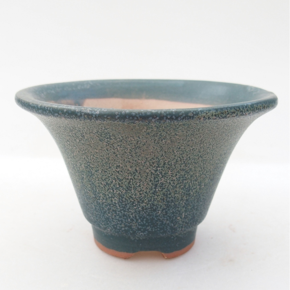Keramická bonsai miska 10,5 x 10,5 x 6,5 cm, farba modra