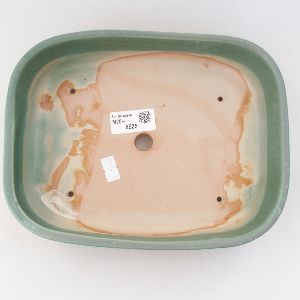 Keramická bonsajová miska 22,5 x 17,5 x 5,5 cm, zelená