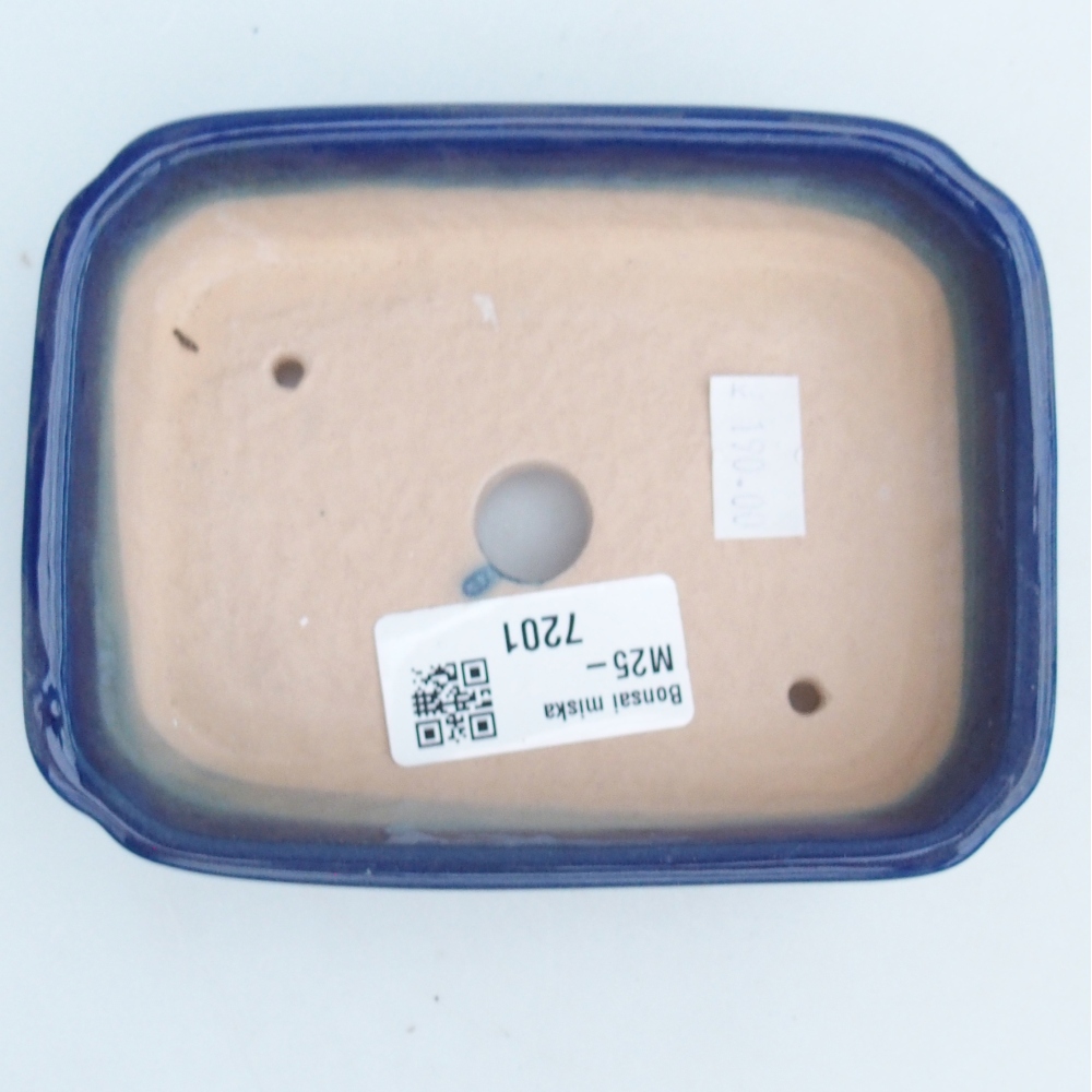 Keramická miska na bonsaje 12 x 9 x 3 cm, farba modrá