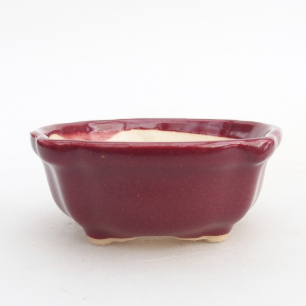 Mini bonsajová miska 6,5 x 6,5 x 3 cm, bordová