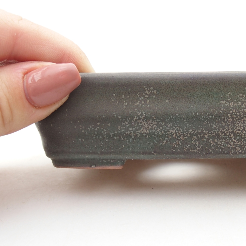 Keramická miska na bonsaje 11 x 8 x 3 cm, sivá