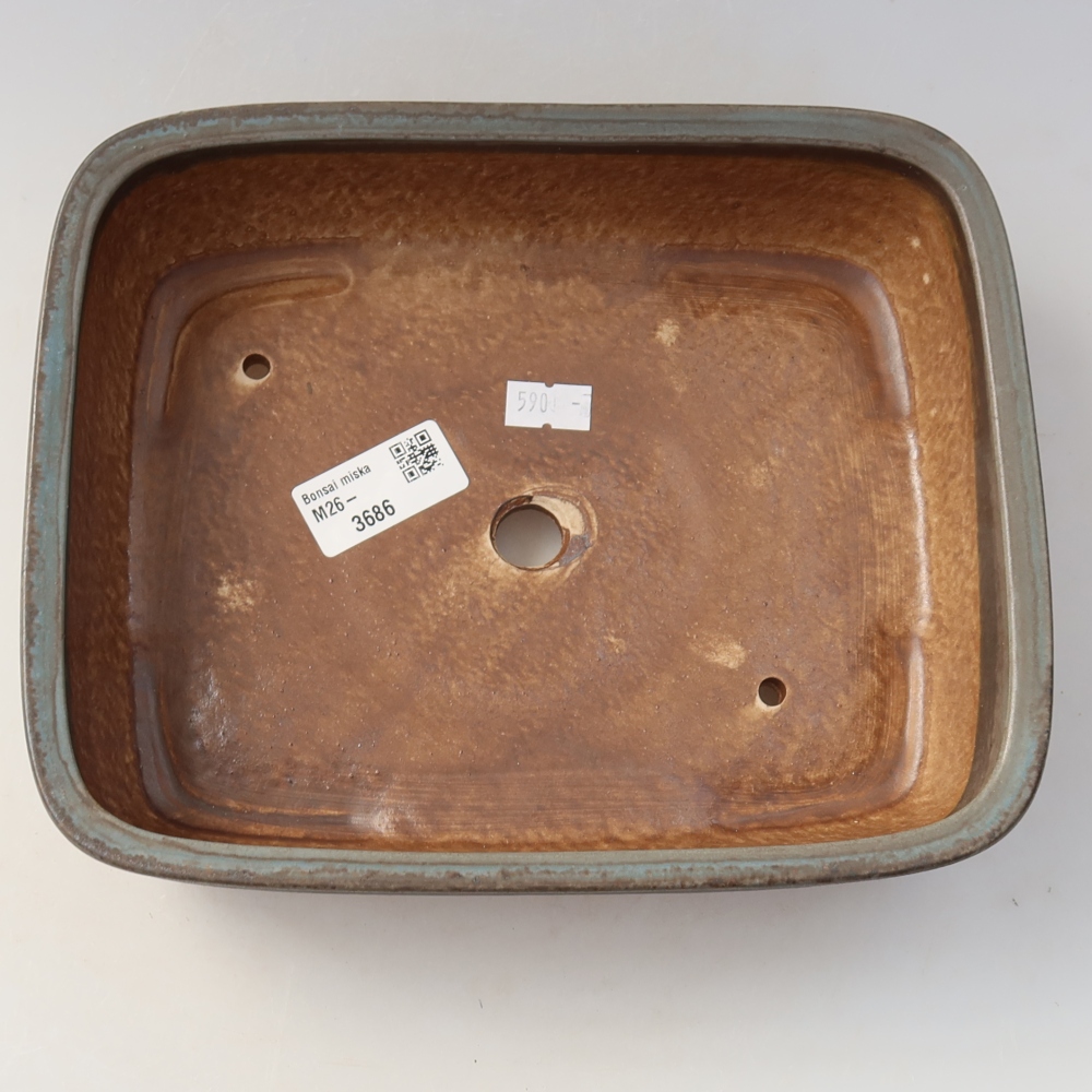Keramická miska na bonsaje 22,5 x 18 x 6 cm, farba modrá