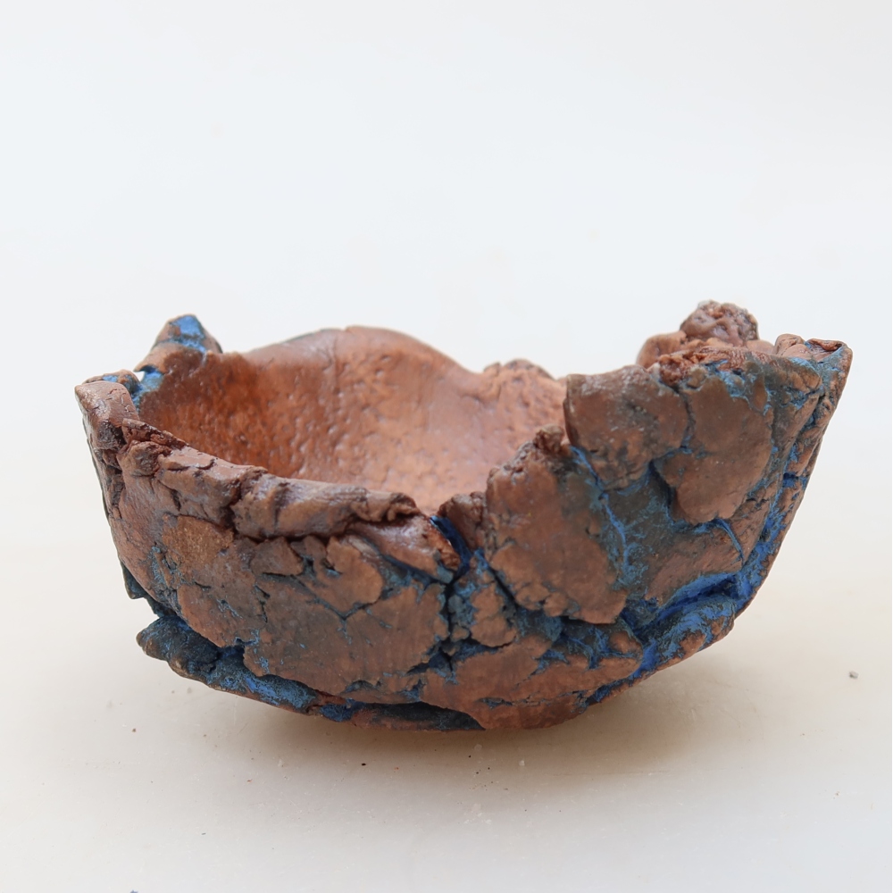 Keramická škrupina 9 x 9 x 4 cm, farba modrá