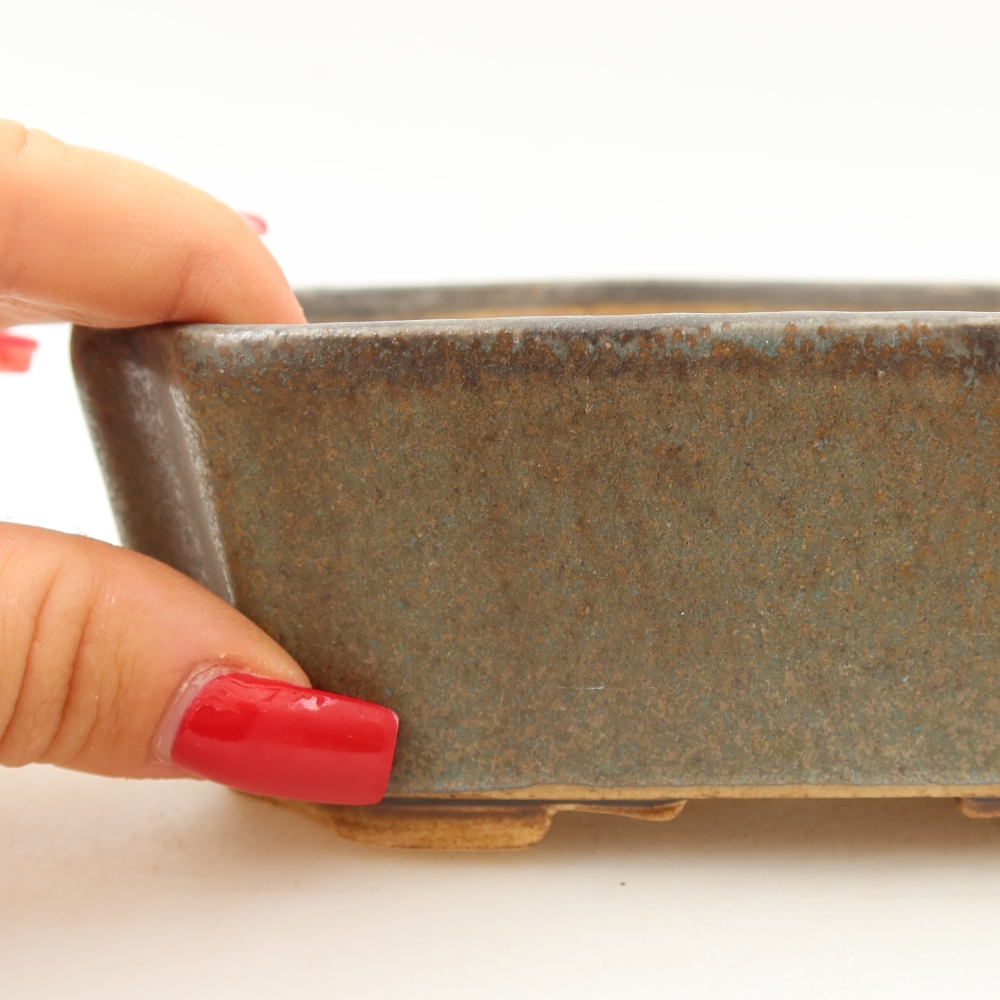 Keramická miska na bonsaje 14 × 11,5 × 4,5 cm, farba zelená