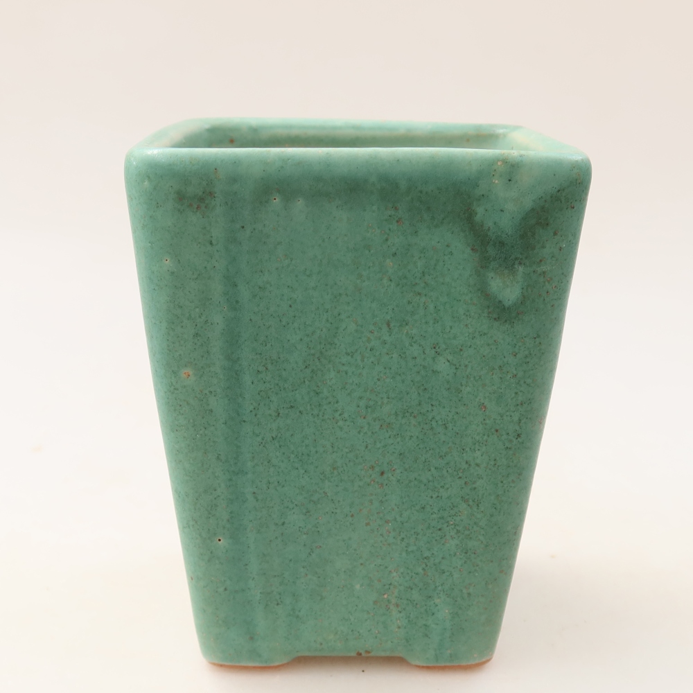 Keramická miska na bonsaje 8,5 x 8,5 x 11 cm, zelená