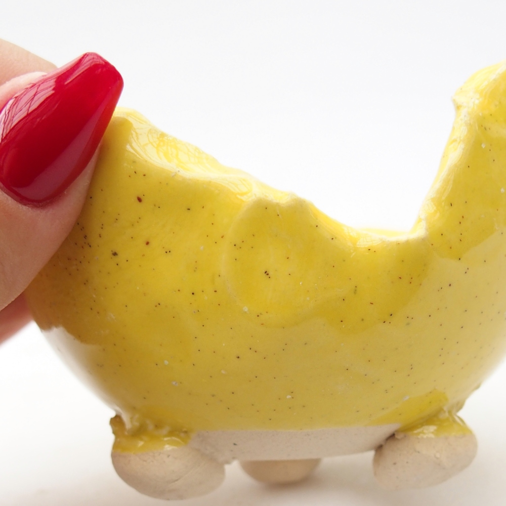 Keramická mušľa 8,5 x 8,5 x 6 cm , žltá