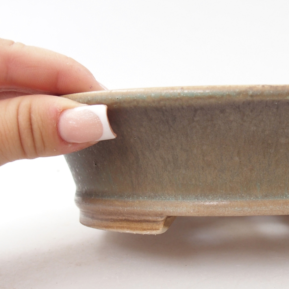 Keramická bonsajová miska 17,5 x 16 x 4,5 cm, farebná zalievaná