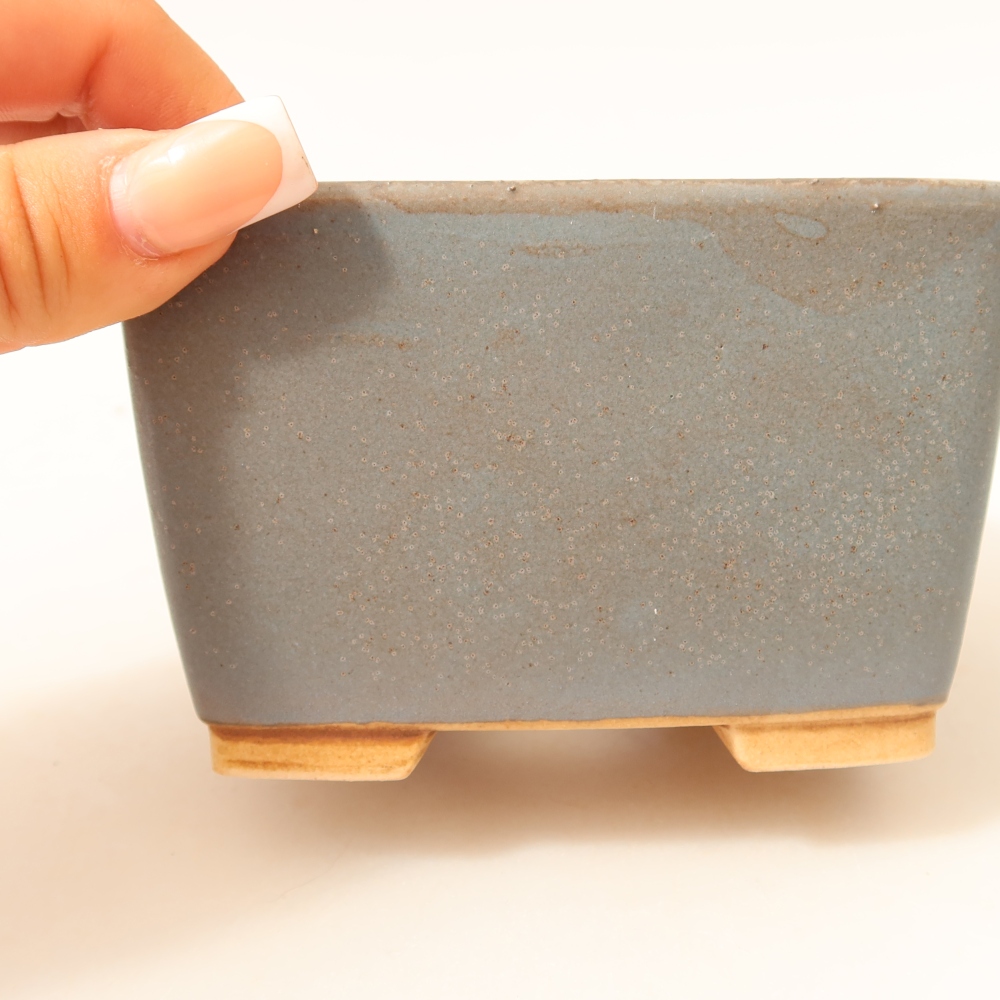 Keramická miska na bonsai 10,5 x 10,5 x 7 cm, farba modrá