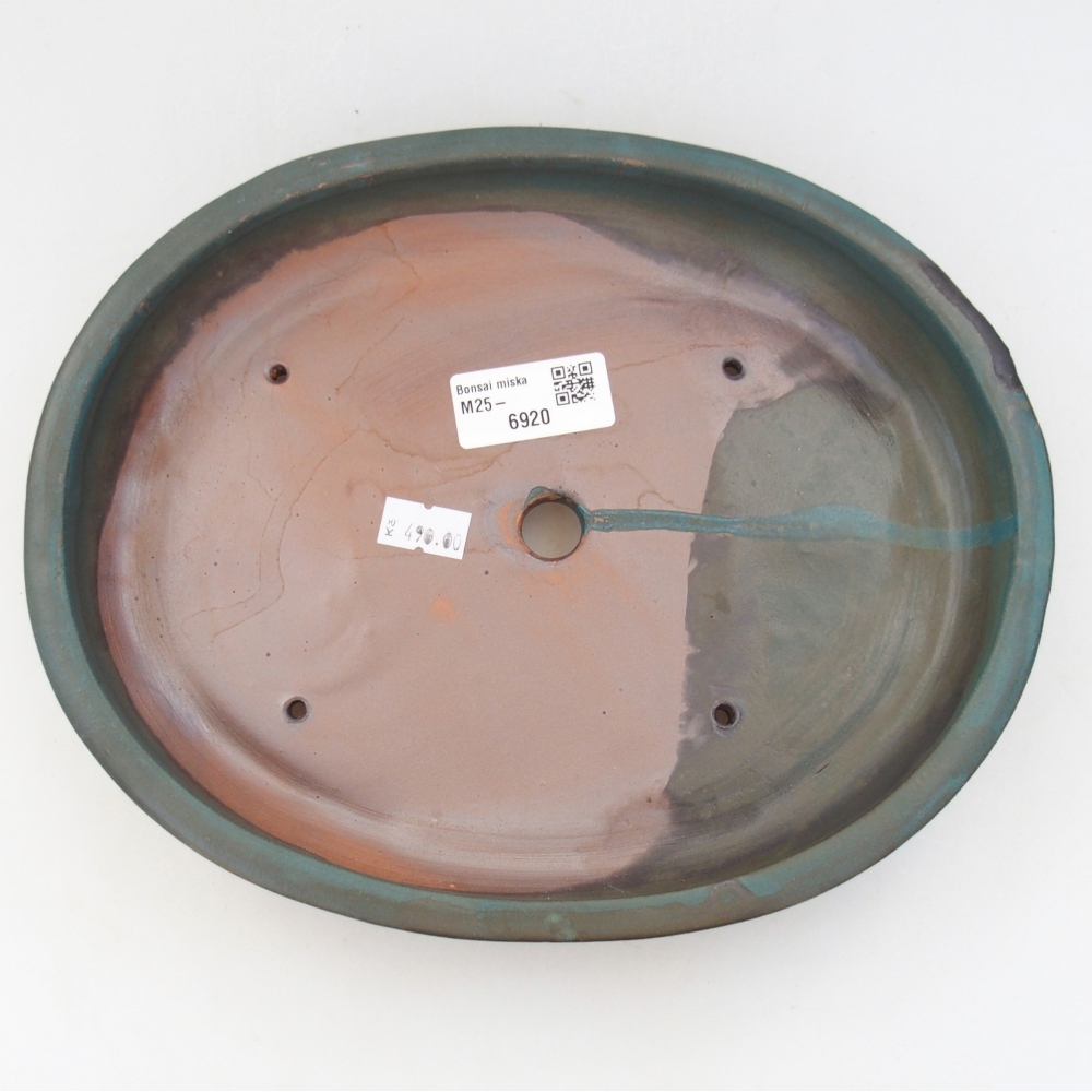 Keramická miska na bonsaje 24 x 19,5 x 4 cm, farba modrá