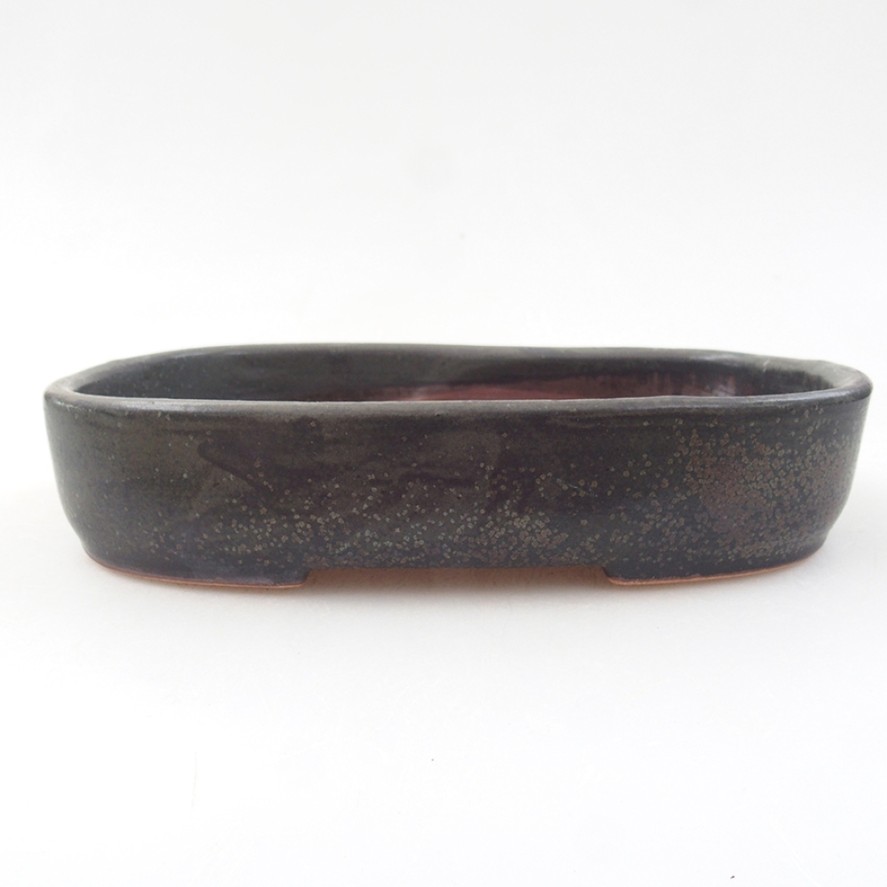 Keramická bonsai miska 16 x 11 x 3,5 cm, farba šedá