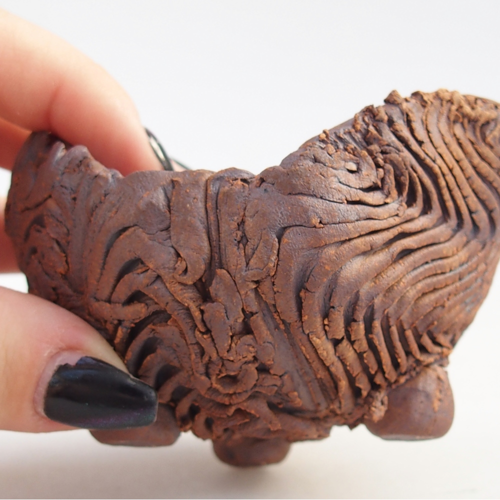 Keramická mušľa 8,5 x 8 x 5,5 cm , farba hnedá