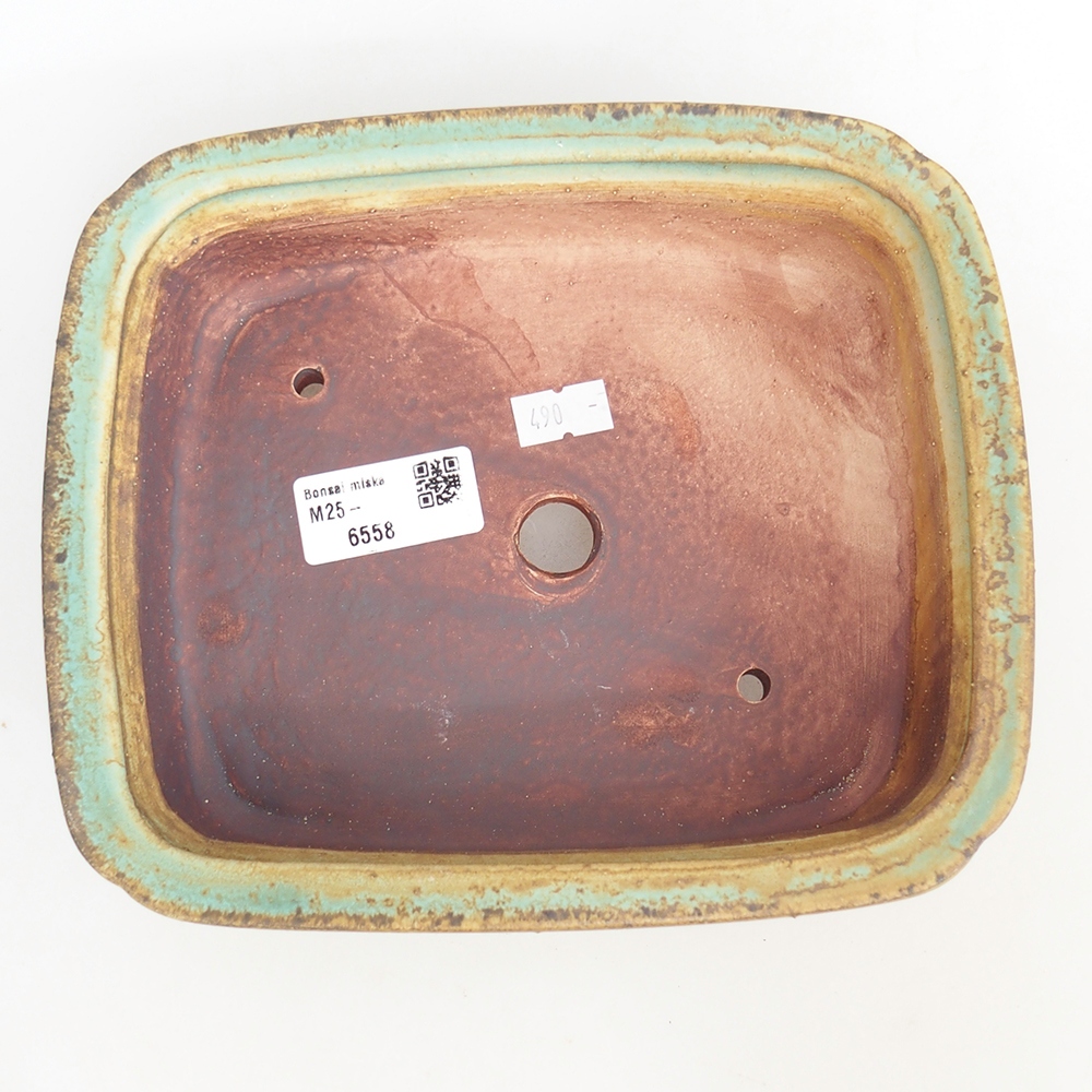 Keramická bonsajová miska 20 x 17 x 6 cm, zelená