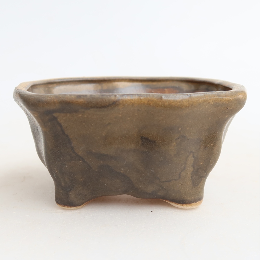 Keramická miska na bonsaje 7 x 7 x 3,5 cm, farba hnedá