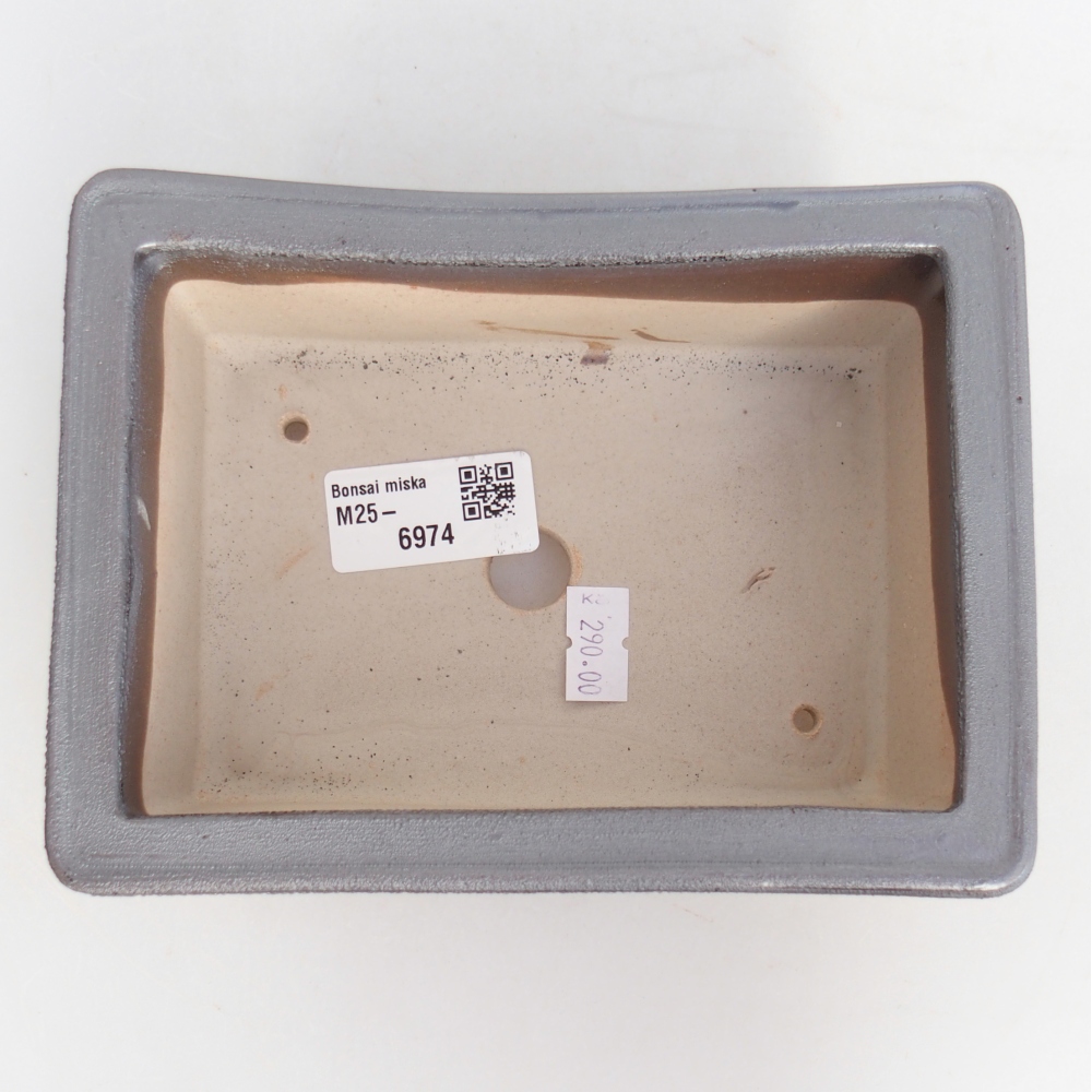 Keramická miska na bonsaje 16 x 12 x 6 cm, farba kovu