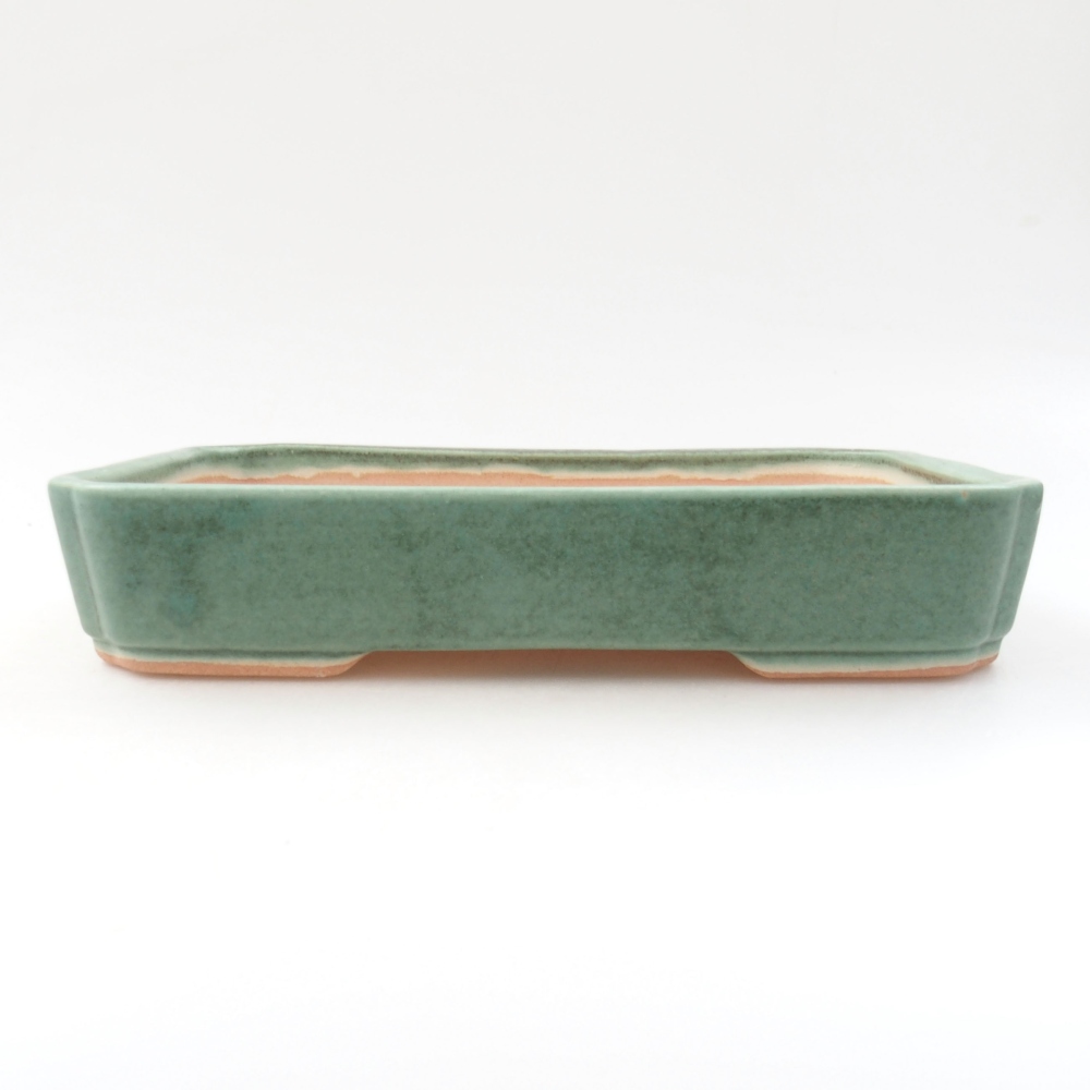 Keramická bonsai miska 18 x 13 x 3,5 cm, farba zelená
