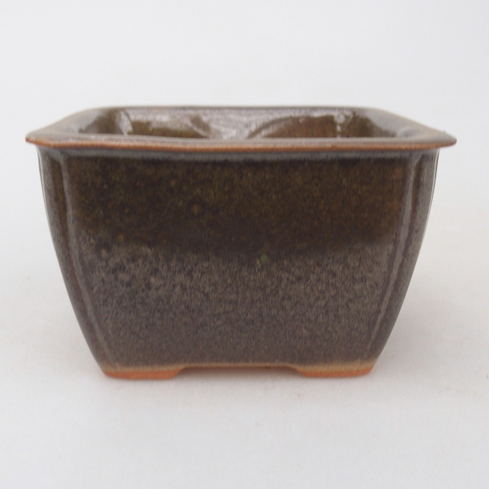Keramická miska na bonsaje 8,5 x 8,5 x 5 cm, hnedá