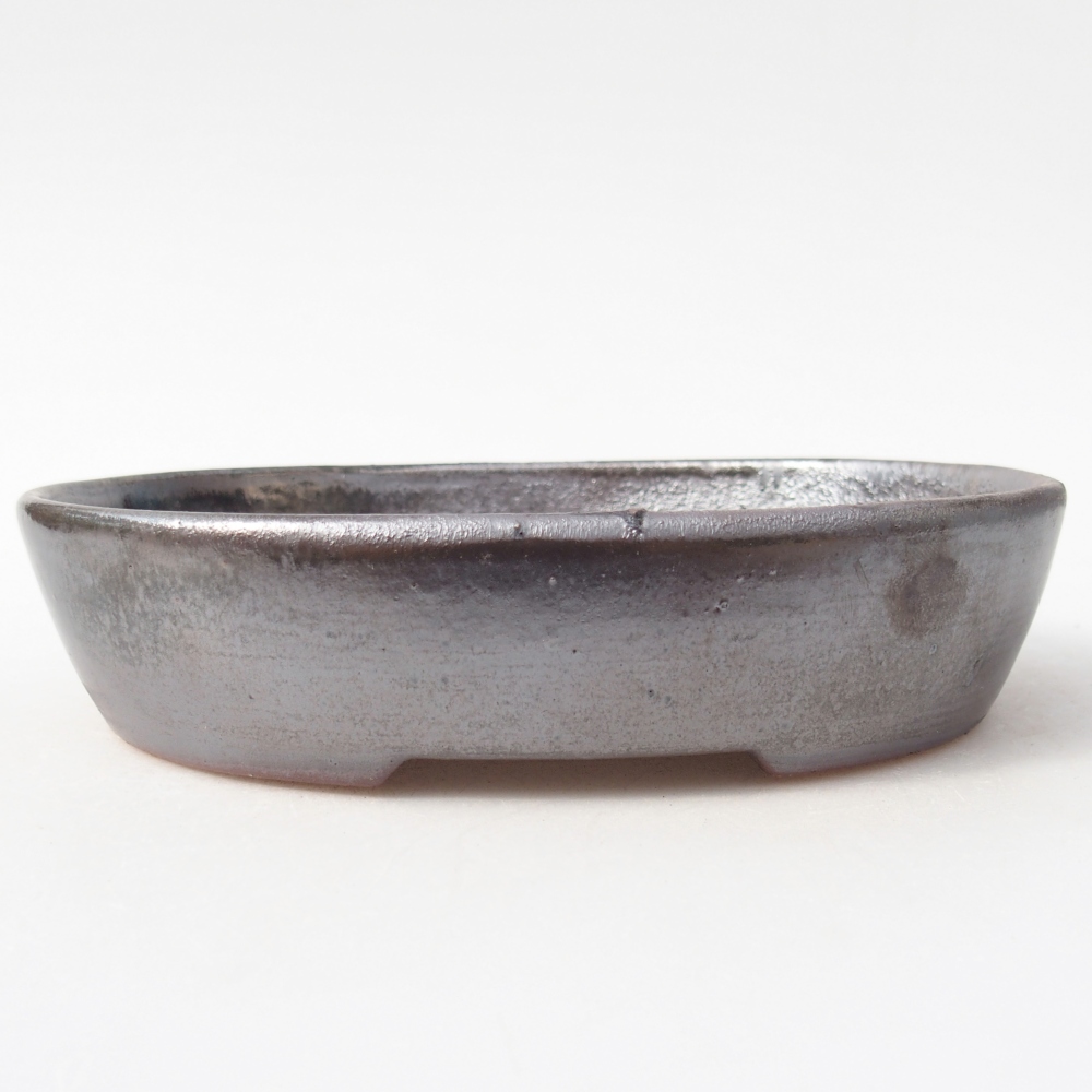 Keramická bonsajová miska 17,5 x 14 x 4 cm, farba kovu