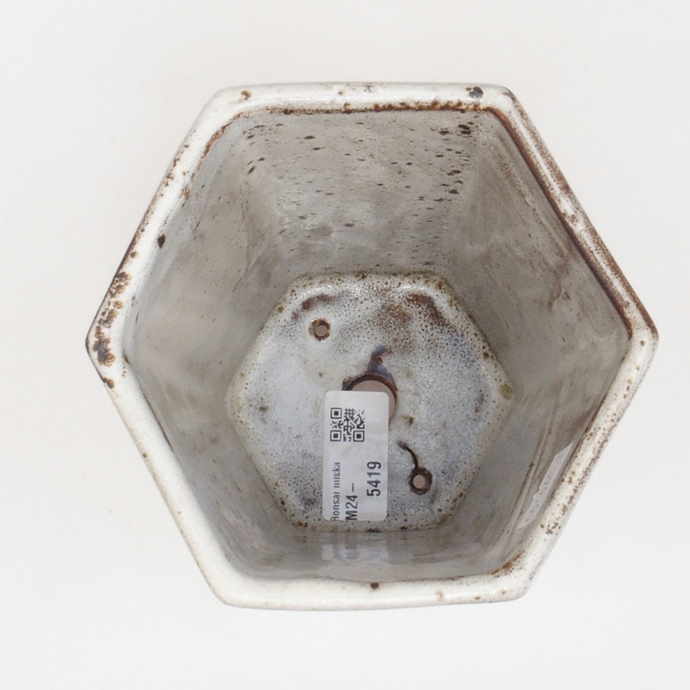 Keramická bonsai miska 12,5 x 11,5 x 16,5 cm, farba biela