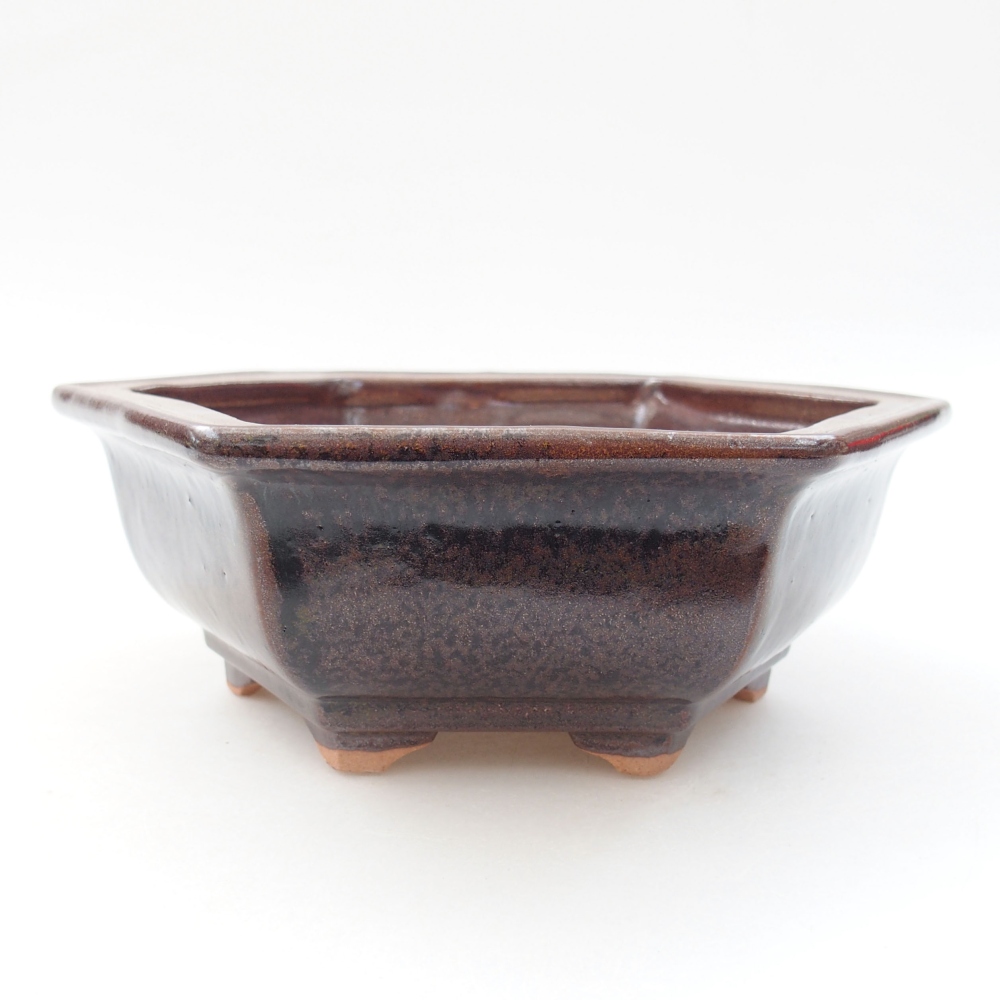 Keramická bonsai miska 17 x 15 x 6 cm, farba hnedá