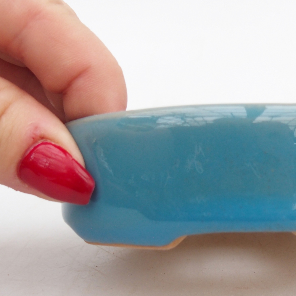 Keramická miska na bonsaje 9,5 x 8 x 3 cm, farba modrá