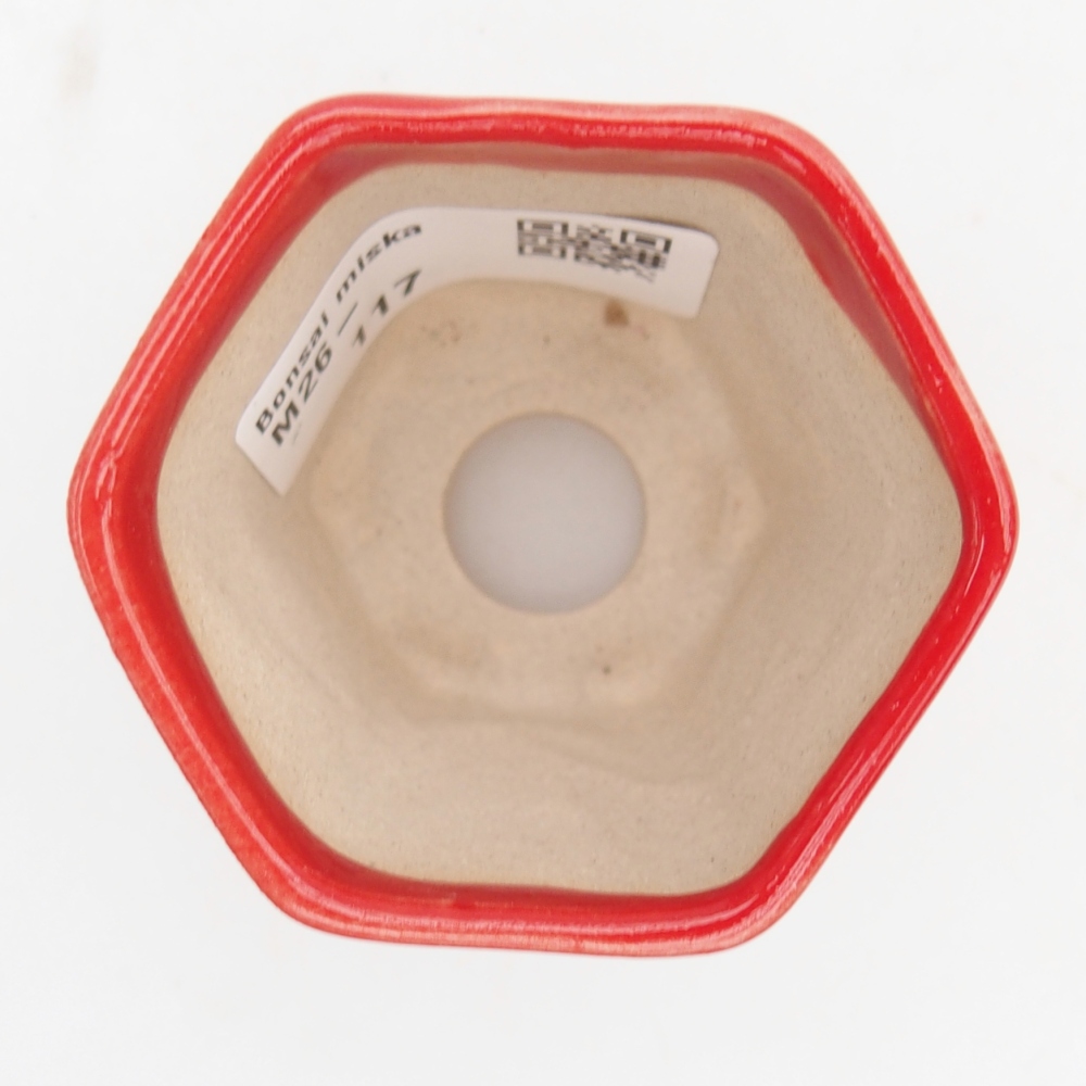 Mini bonsajová miska 5,5 x 5 x 5 cm, farba červená