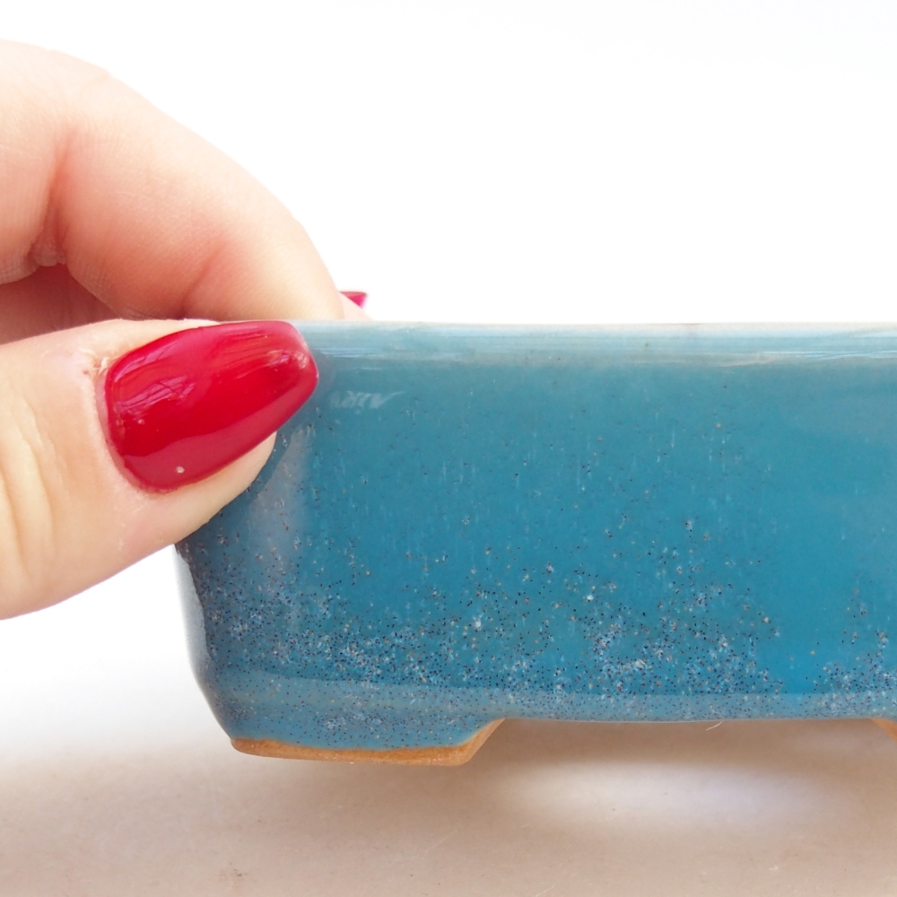 Keramická miska na bonsaje 9,5 x 8 x 3,5 cm, farba modrá