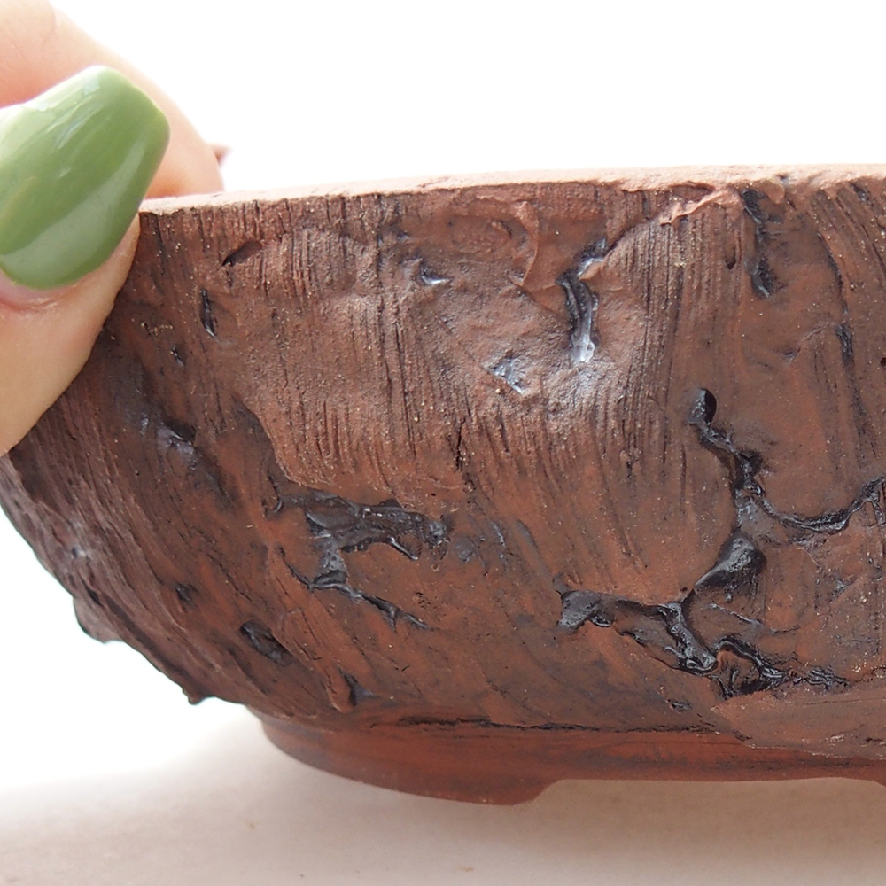 Keramická miska na bonsaje 16,5 x 16,5 x 5 cm, hnedá