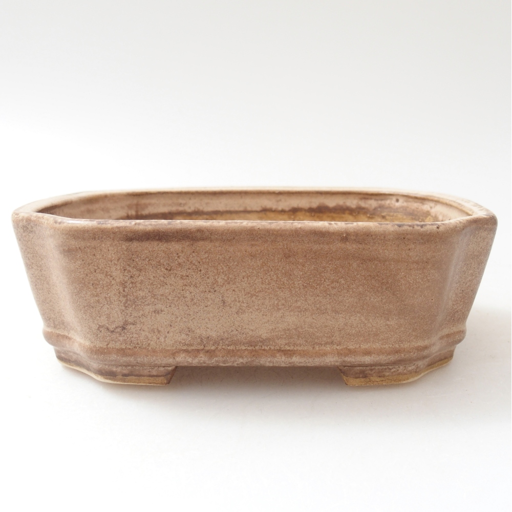 Keramická bonsajová miska 14 x 12 x 4,5 cm, farba béžová