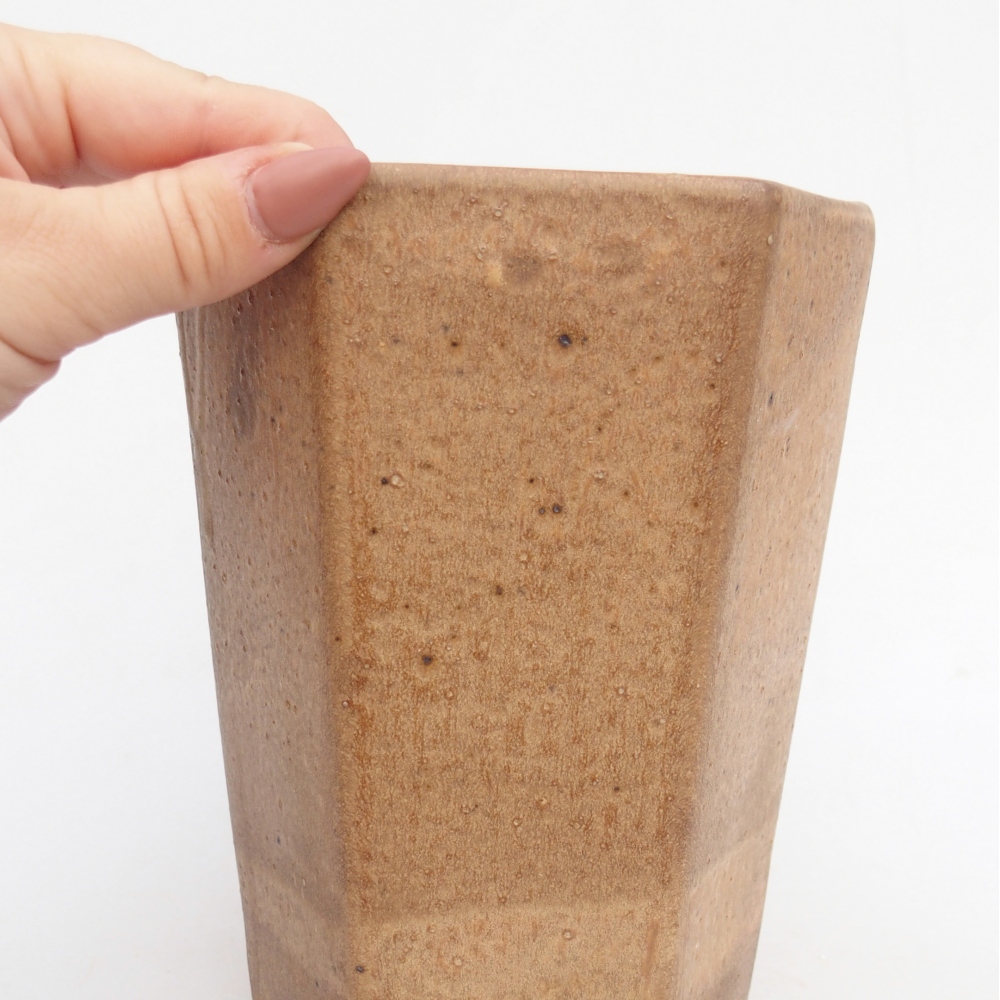 Keramická miska na bonsaje 12,5 x 11,5 x 16,5 cm, hnedá