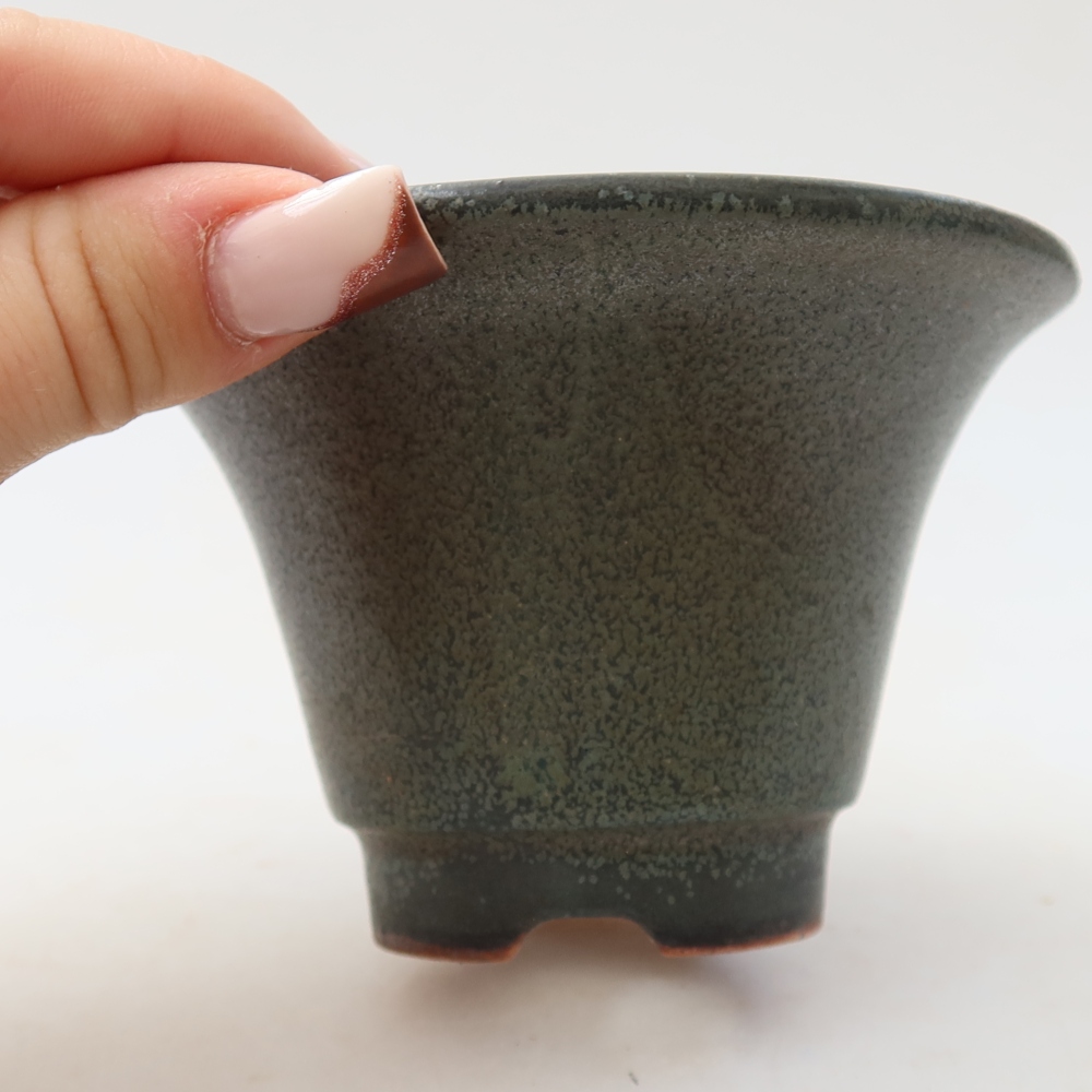 Keramická miska na bonsai 10,5 x 10,5 x 7 cm, farba sivá