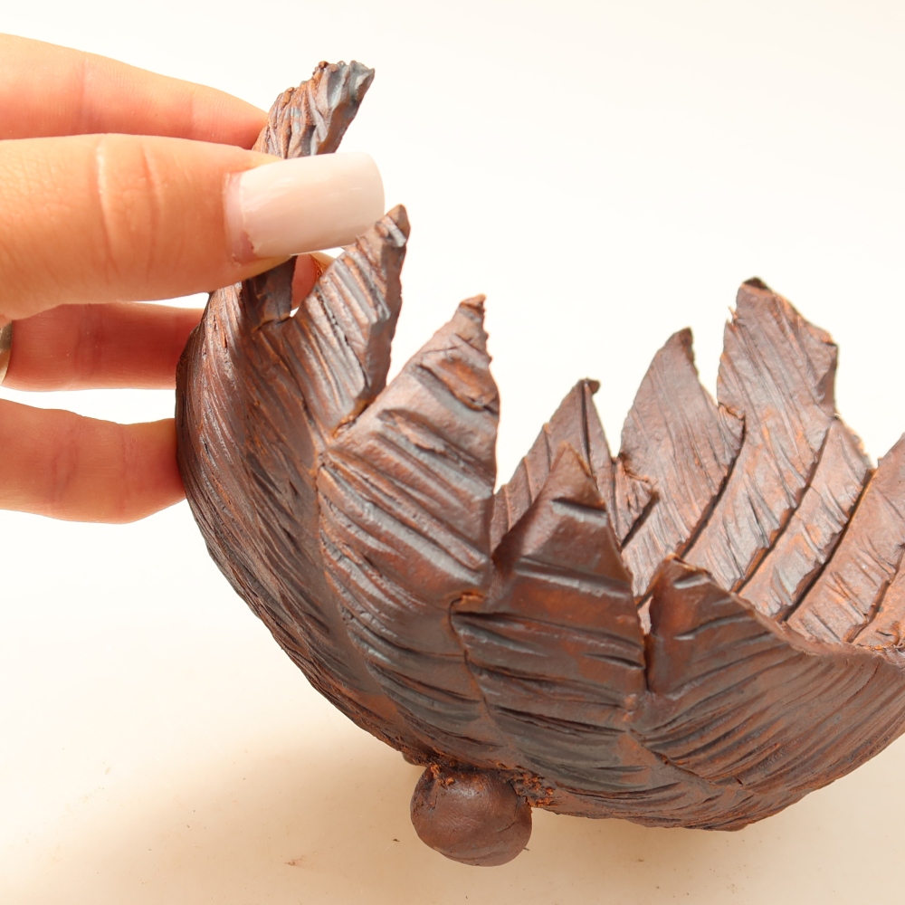 Keramická škrupina  14,5 x 11 x 11 cm, farba hnedá