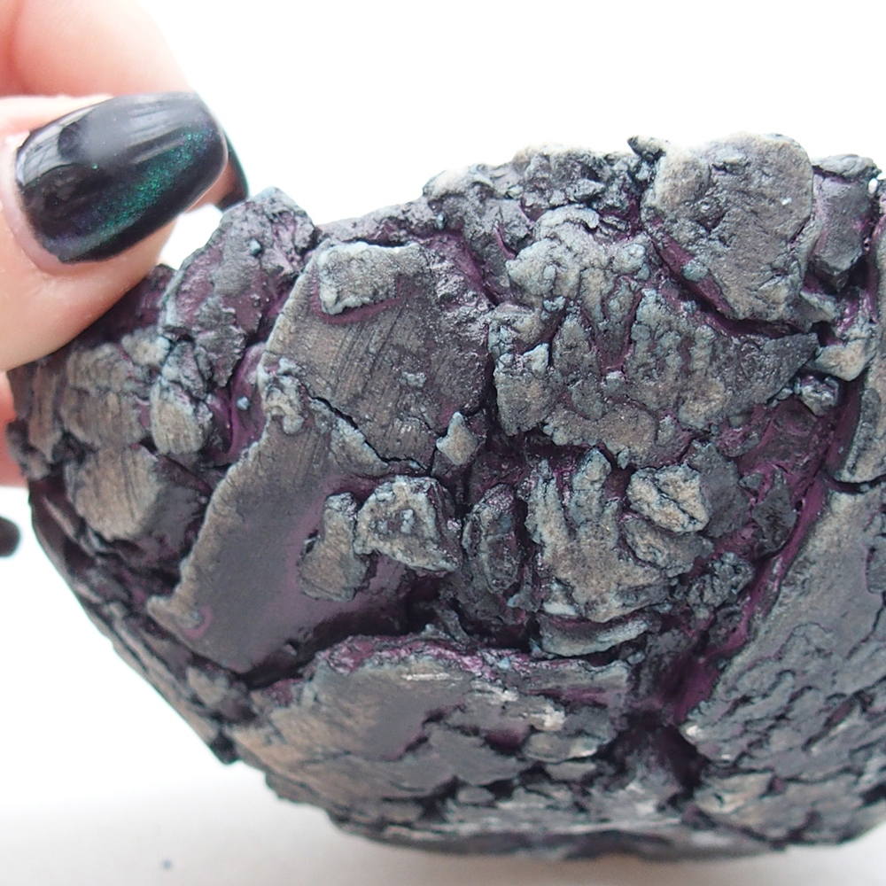 Keramická mušľa 11 x 10 x 6 cm , farba fialová