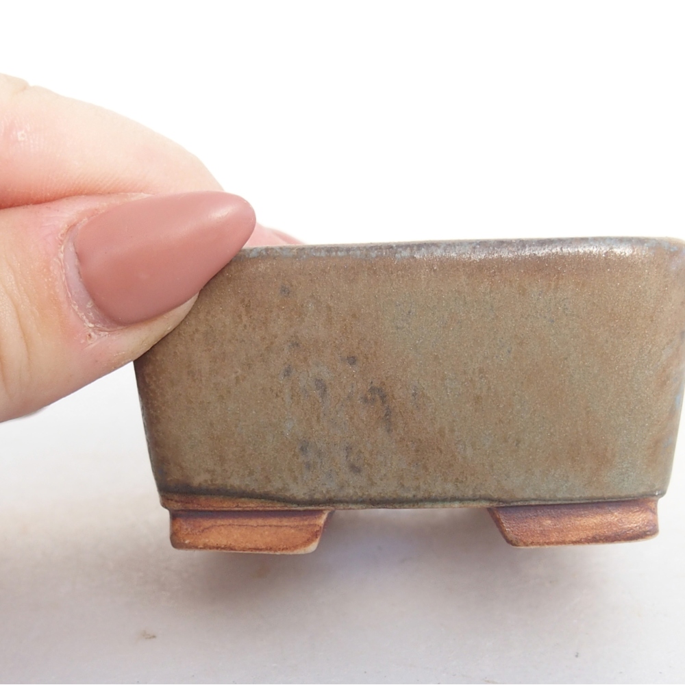 Keramická miska na bonsaje 6 x 6 x 3 cm, hnedá