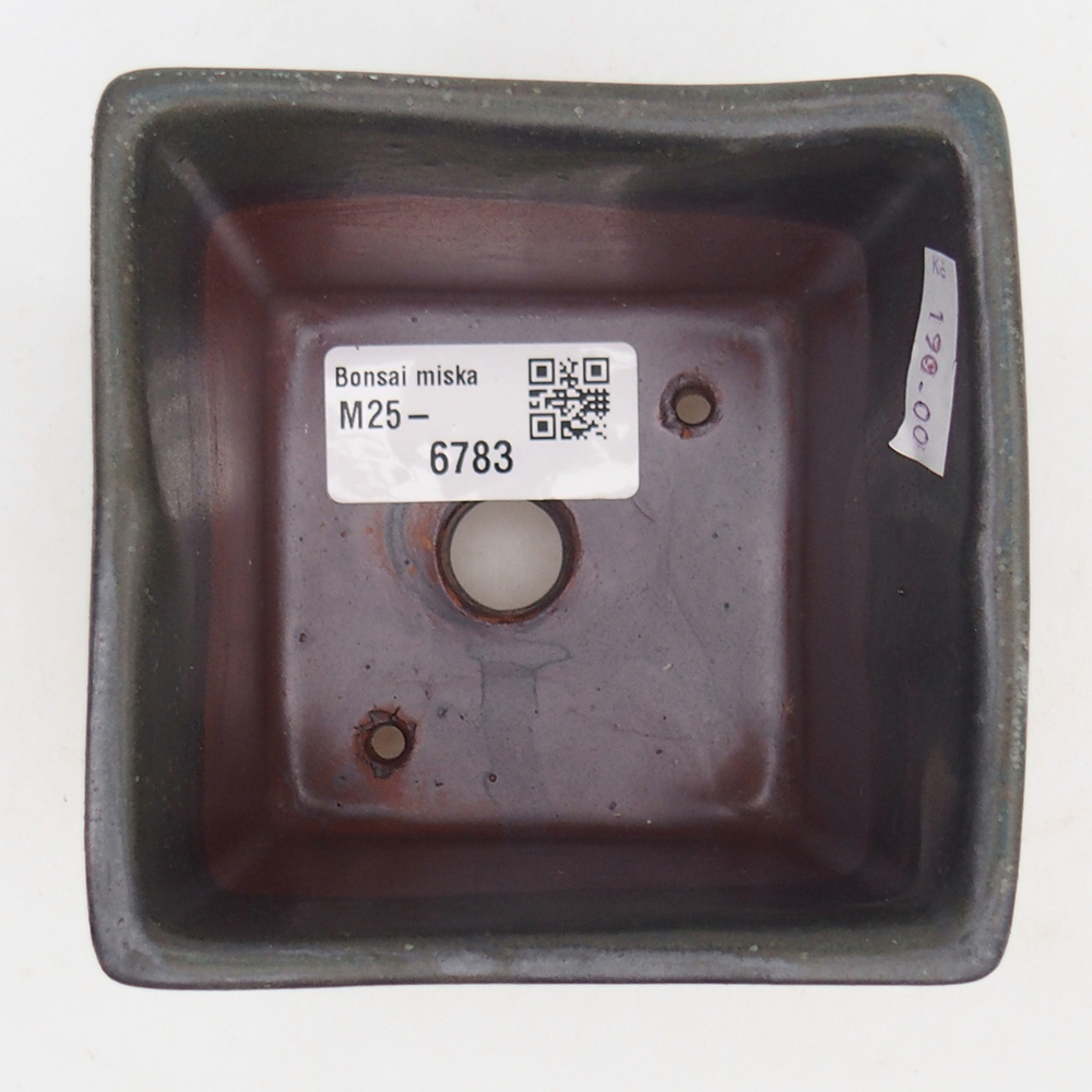 Keramická miska na bonsaje 9 x 9 x 8,5 cm, sivá