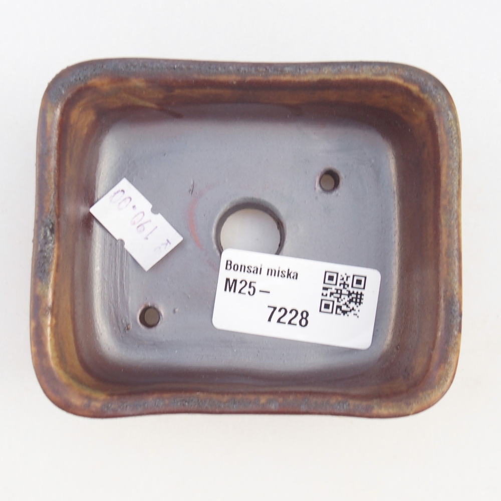 Keramická miska na bonsaje 9,5 x 8 x 3,5 cm, hnedá