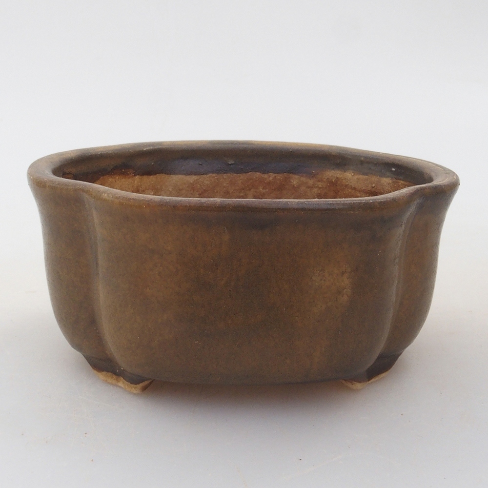 Keramická bonsai miska 7,5 x 7 x 3,5 cm, farba hnedá