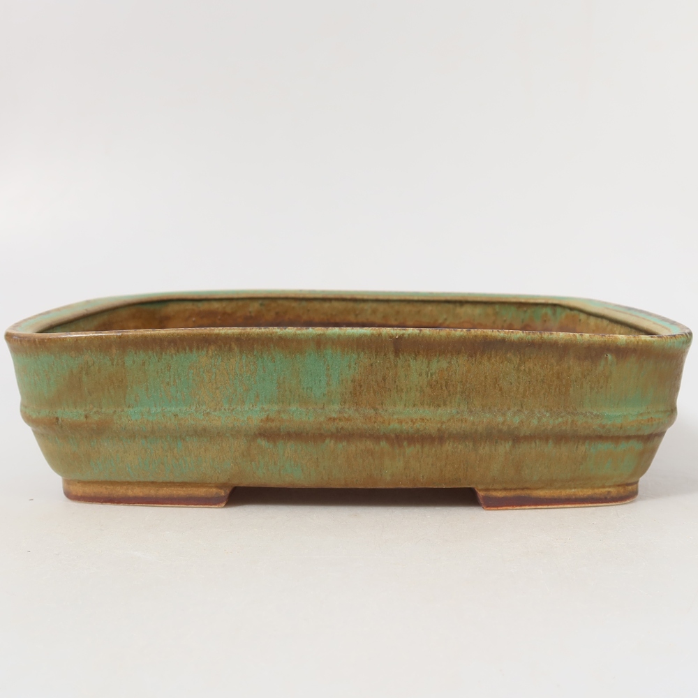 Keramická miska na bonsaje 22,5 x 18 x 6 cm, farba zelená