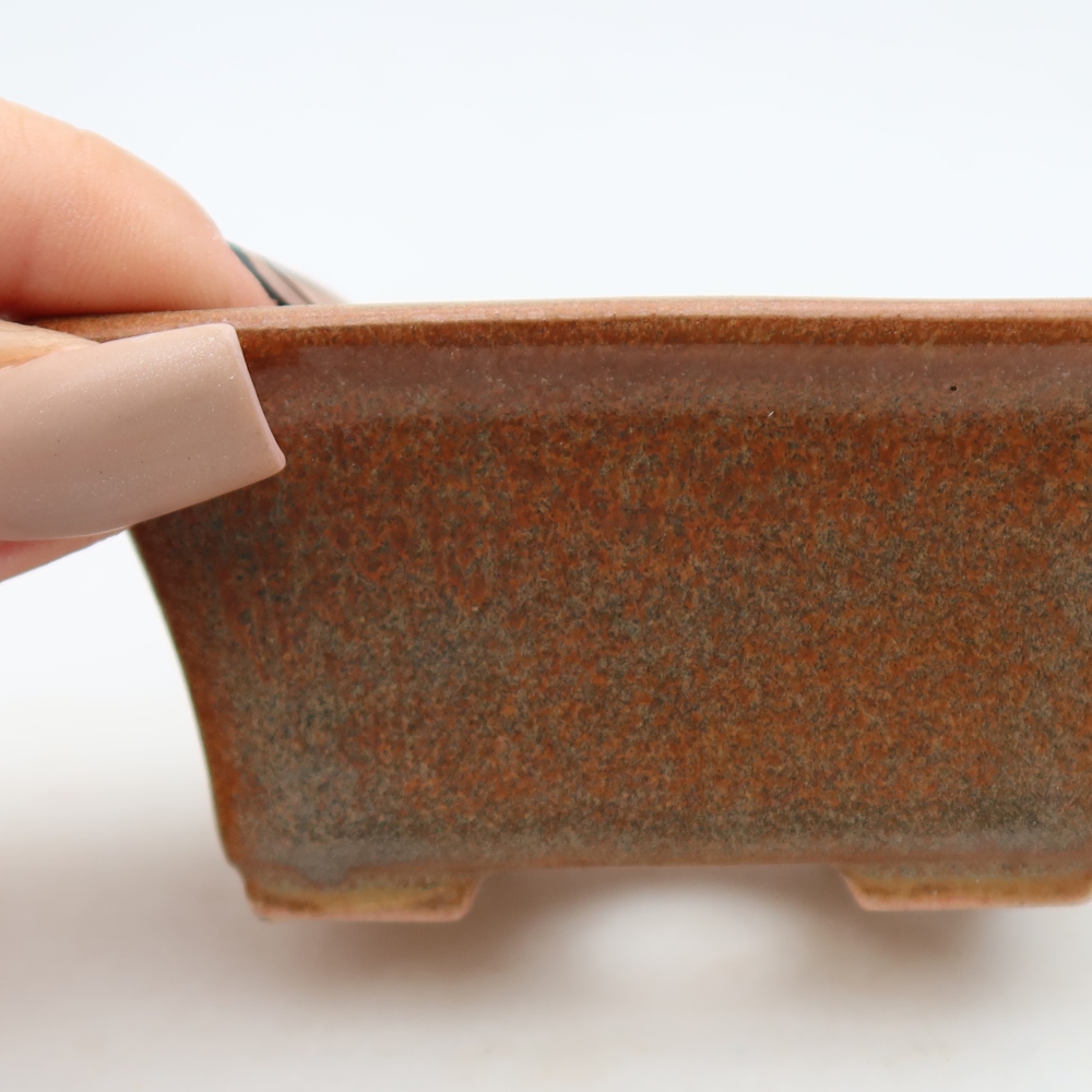 Keramická miska na bonsaje 8,5 × 6 × 4 cm, farba hnedá