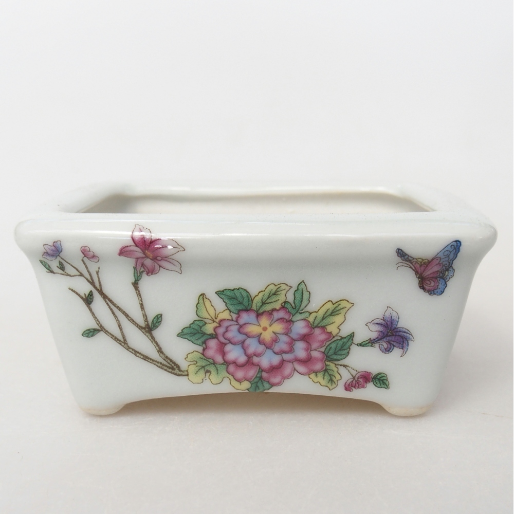 Mini bonsajová miska 8 x 6,5 x 3,5 cm, biela