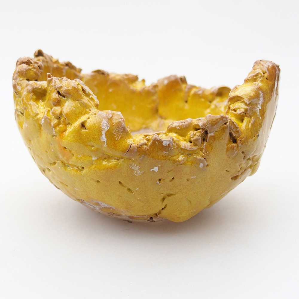 Keramická mušľa 9 x 8,5 x 5,5 cm, žltá farba