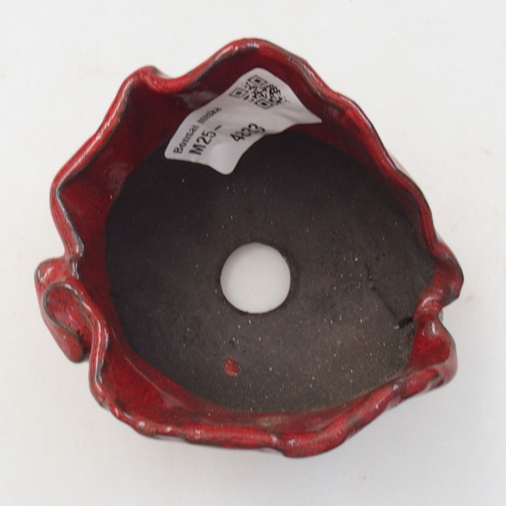 Keramická Škrupina 8 x 7,5 x 6 cm , farba červená