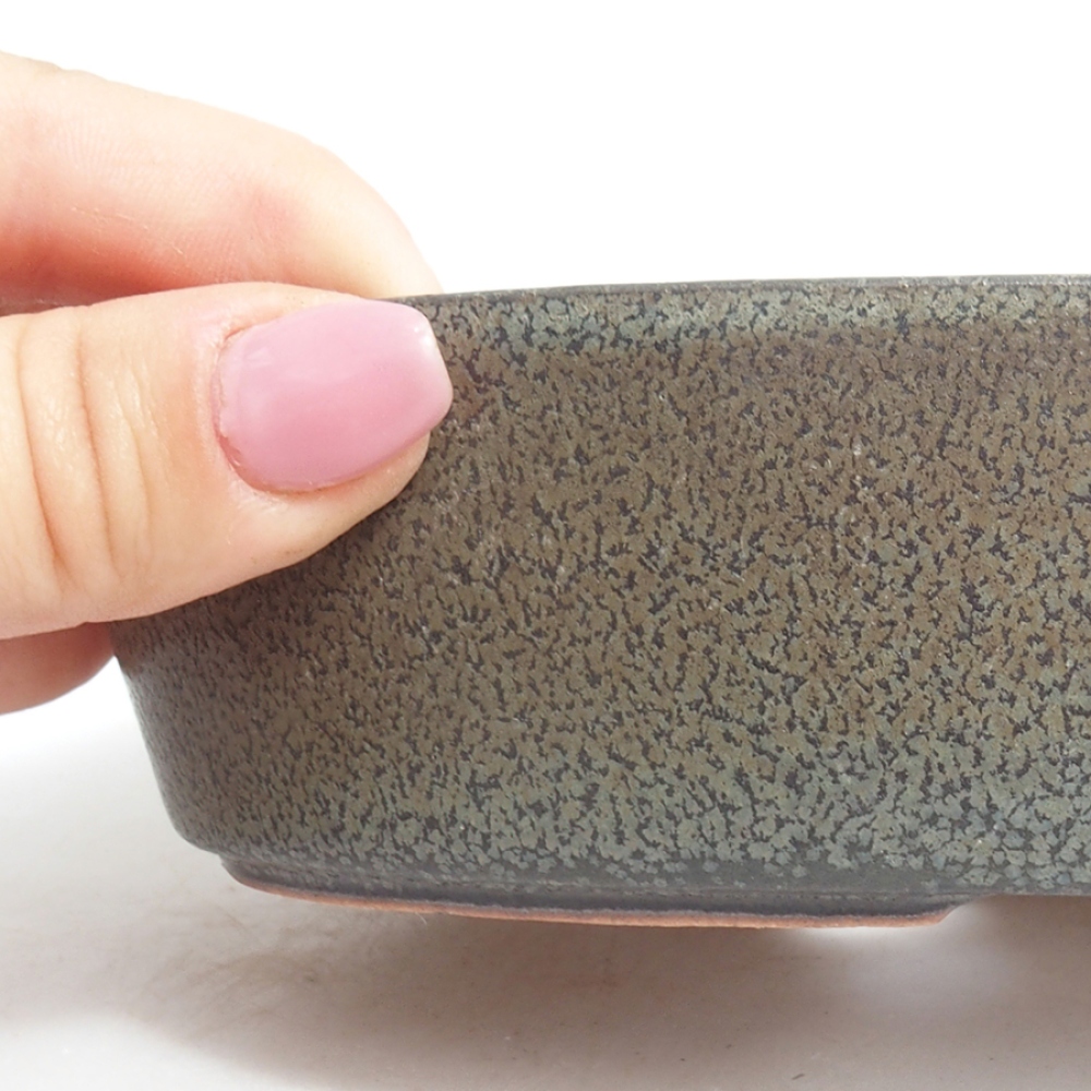 Keramická bonsai miska 16,5 x 11 x 4 cm, farba  šedá